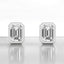 Bezel Set Emerald Cut Lab Grown Diamond Stud Earrings in 14kt White Gold