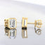 Bezel Set Emerald Cut Lab Grown Diamond Stud Earrings in 14kt Yellow Gold