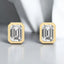 Bezel Set Emerald Cut Lab Grown Diamond Stud Earrings in 14kt Yellow Gold