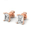 Prong Set Emerald Cut Lab Grown Diamond Stud Earrings in 14kt Rose Gold