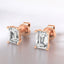 Prong Set Emerald Cut Lab Grown Diamond Stud Earrings in 14kt Rose Gold