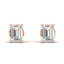 Prong Set Emerald Cut Lab Grown Diamond Stud Earrings in 14kt Rose Gold