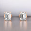 Prong Set Emerald Cut Lab Grown Diamond Stud Earrings in 14kt Rose Gold