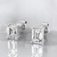 Prong Set Emerald Cut Lab Grown Diamond Stud Earrings in 14kt White Gold