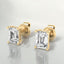 Prong Set Emerald Cut Lab Grown Diamond Stud Earrings in 14kt Yellow Gold