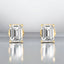 Prong Set Emerald Cut Lab Grown Diamond Stud Earrings in 14kt Yellow Gold