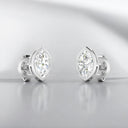 Bezel Set Marquise Lab Grown Diamond Stud Earrings in 14kt White Gold