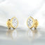 Aretes con diamantes cultivados en laboratorio de talla marquesa y engarce de bisel en oro amarillo de 14 kt