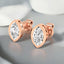 Aretes con diamantes cultivados en laboratorio de talla marquesa en engarce de bisel en oro rosado de 14 kt