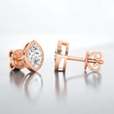 Bezel Set Marquise Lab Grown Diamond Stud Earrings in 14kt Rose Gold