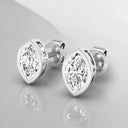 Bezel Set Marquise Lab Grown Diamond Stud Earrings in 14kt White Gold