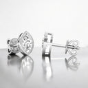 Bezel Set Marquise Lab Grown Diamond Stud Earrings in 14kt White Gold