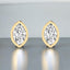 Aretes con diamantes cultivados en laboratorio de talla marquesa y engarce de bisel en oro amarillo de 14 kt