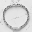 Fancy Link Bypass Bangle Bracelet in 925 Sterling Silver