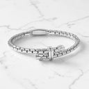 Fancy Link Bypass Bangle Bracelet in 925 Sterling Silver