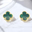 Gemstone Clover Stud Earrings