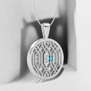 Blue Topaz Circle Pendant in 925 Sterling Silver