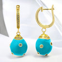 0.50 ctw Enamel and Lab Grown Diamond Drop Earrings