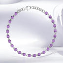 4.0 mm Round Amethyst Tennis Bracelet in 925 Sterling Silver