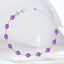 Round Amethyst Line Bracelet in 925 Sterling Silver