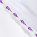 Pear Shaped Amethyst Line Bracelet in 925 Sterling Silver