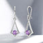 Round Gemstone Fashion Dangle Earrings in 925 Sterling Silver