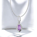 Marquise Amethyst Pendant in 925 Sterling Silver