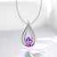 Pear Shaped Amethyst Pendant in 925 Sterling Silver