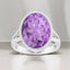 Bezel Set Oval Amethyst Statement Ring in 925 Sterling Silver