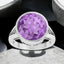 13.0 mm Round Amethyst Bezel Set Ring in 925 Sterling Silver