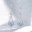 Round Gemstone Fashion Dangle Earrings in 925 Sterling Silver