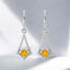 Round Gemstone Fashion Dangle Earrings in 925 Sterling Silver