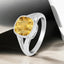 Bezel Set Cushion Cut Citrine Split Shank Ring in 925 Sterling Silver