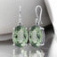 14 x 10 mm Oval Prasiolite Drop Earrings in 925 Sterling Silver