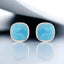 Cushion Cabochon Larimar Stud Earrings in 925 Sterling Silver