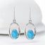 Oval Larimar Drop Earrings in 925 Sterling Silver