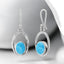 Oval Larimar Drop Earrings in 925 Sterling Silver