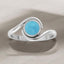 Round Larimar Bypass Ring in 925 Sterling Silver