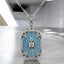 Filigree Pendant with Turquoise Colored Sunray Glass in 925 Sterling Silver