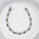 Oval Smoky Quartz Link Bracelet in 925 Sterling Silver