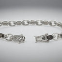 Oval Smoky Quartz Link Bracelet in 925 Sterling Silver