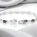 7.20 ctw Oval Rhodolite Garnet Bracelet in 925 Sterling Silver
