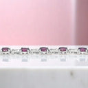 7.20 ctw Oval Rhodolite Garnet Bracelet in 925 Sterling Silver