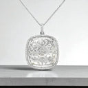 Carved Mother-of-Pearl and CZ Pendant in 925 Sterling Silver