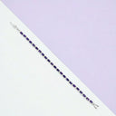 4.53 ctw Amethyst and White Zircon Tennis Bracelet in 925 Sterling Silver
