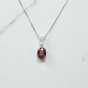 1.83 Carat Oval Red Zircon Solitaire Pendant in 925 Sterling Silver