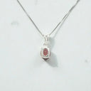 1.83 Carat Oval Red Zircon Solitaire Pendant in 925 Sterling Silver