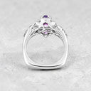 Pink Topaz and Rhodolite Garnet Ring in 925 Sterling Silver