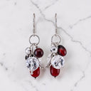 Cranberry Cultured Pearl Earrings in 925 Sterling Silver