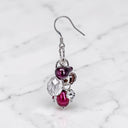 Cranberry Cultured Pearl Earrings in 925 Sterling Silver